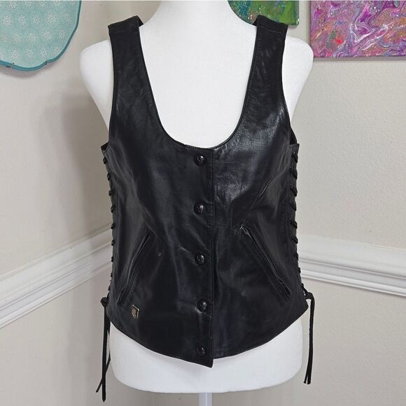 NWOT Authentic Harley Davidson Leather Vest - Picture 1 of 14